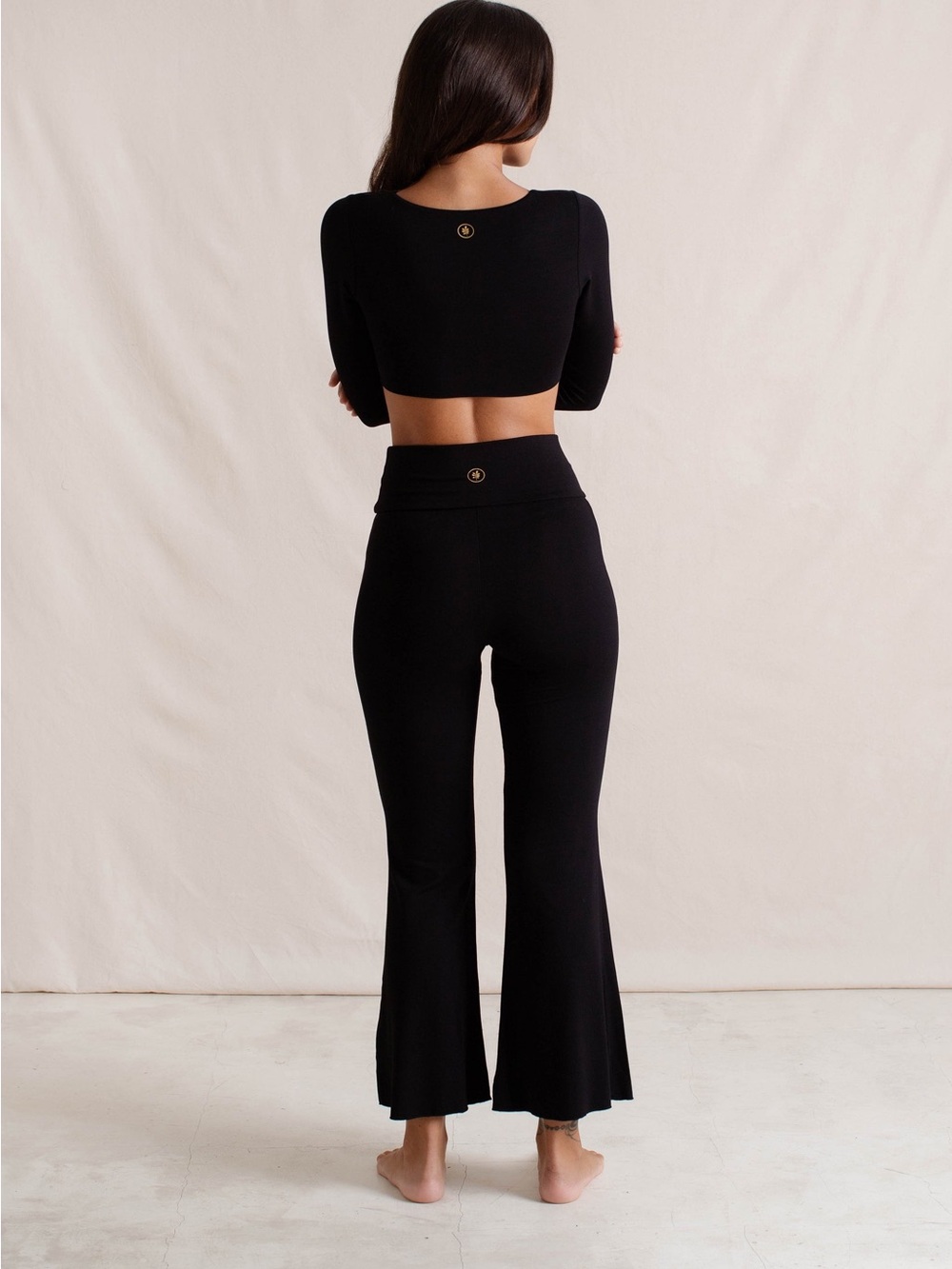 Indigo Luna Agni Flares - black, black fold over flare leggings - Picture 3 of 8